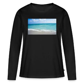 mer - T-shirt manches longues Premium bio Femme - noir - Devant - Julia (174cm)