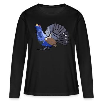 Grand tétras - T-shirt manches longues Premium bio Femme - noir - Devant - Julia (174cm)