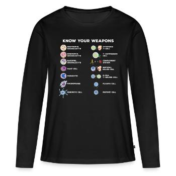Science Expériences - T-shirt manches longues Premium bio Femme - noir - Devant - Julia (174cm)
