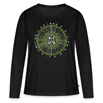 Code génétique Biologie - T-shirt manches longues Premium bio Femme - noir - Devant - Julia (174cm)