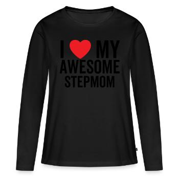 Ich liebe meine tolle Stiefmutter - Frauen Premium Bio Langarmshirt - Schwarz - Vorne - Julia (174cm)