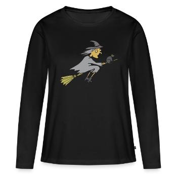 Sorcière, Halloween, sorcière - T-shirt manches longues Premium bio Femme - noir - Devant - Julia (174cm)
