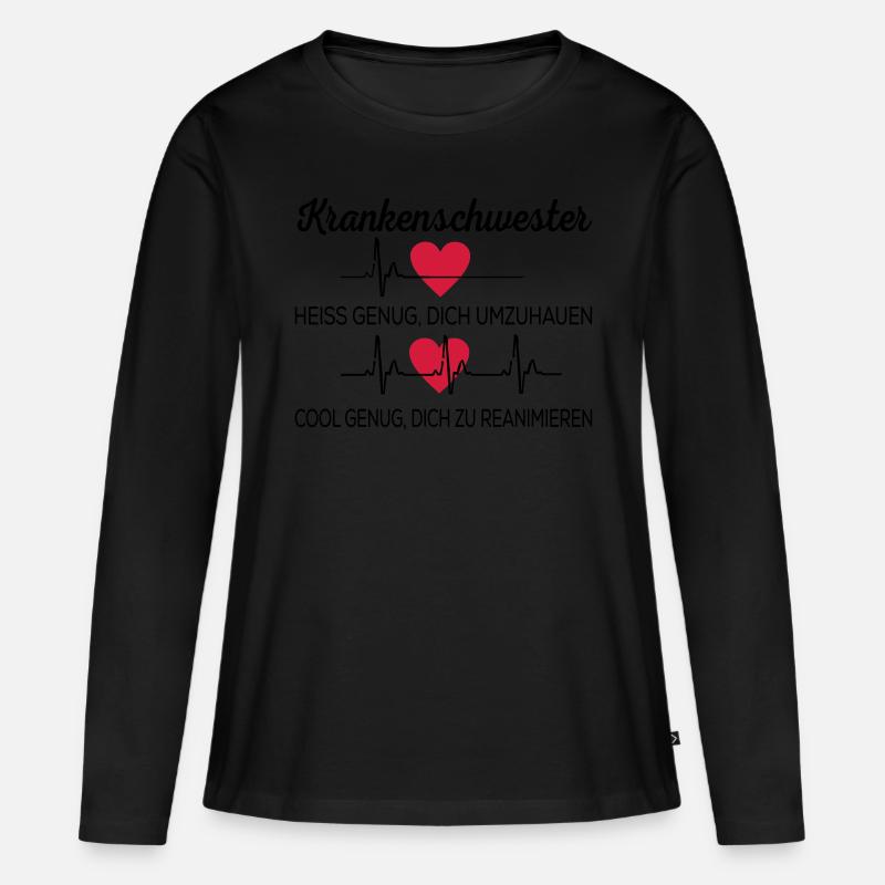 Krankenschwester - Frauen Premium Bio Langarmshirt - Schwarz