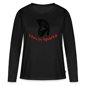C'est Sparta - T-shirt manches longues Premium bio Femme - noir - Devant - Julia (174cm)