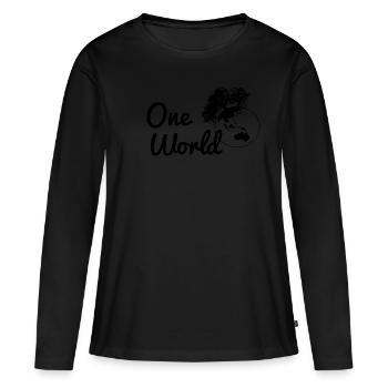 Un monde. - T-shirt manches longues Premium bio Femme - noir - Devant - Julia (174cm)