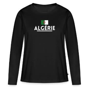 Algérie. cadeau algérie - T-shirt manches longues Premium bio Femme - noir - Devant - Julia (174cm)