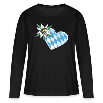 Amour de la Bavière - T-shirt manches longues Premium bio Femme - noir - Devant - Julia (174cm)