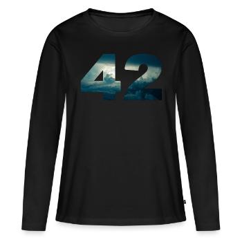 42 wolken anwort auf alle fragen douglas universum - Frauen Premium Bio Langarmshirt - Schwarz - Vorne - Julia (174cm)