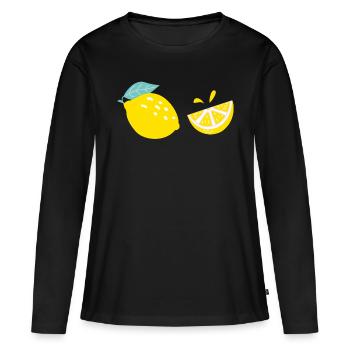 citrons frais - citrons frais - T-shirt manches longues Premium bio Femme - noir - Devant - Julia (174cm)
