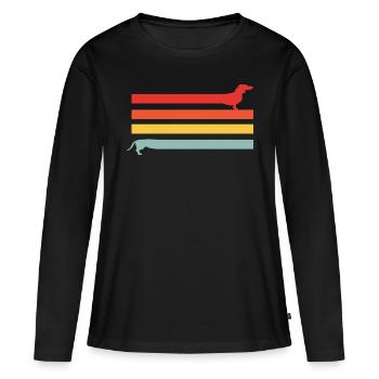 Teckel Teckel Cadeaux de teckel - T-shirt manches longues Premium bio Femme - noir - Devant - Julia (174cm)