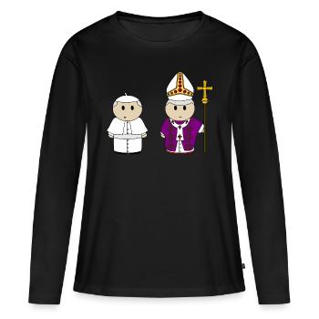 Pape Benoît - T-shirt manches longues Premium bio Femme - noir - Devant - Julia (174cm)
