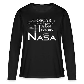 Terre Nasa - T-shirt manches longues Premium bio Femme - noir - Devant - Julia (174cm)