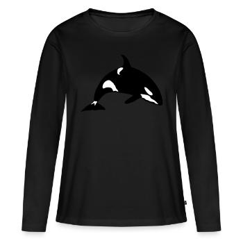 orque animal marin - T-shirt manches longues Premium bio Femme - noir - Devant - Julia (174cm)