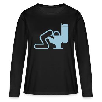 vomit homme toilette chiotte wc - T-shirt manches longues Premium bio Femme - noir - Devant - Julia (174cm)