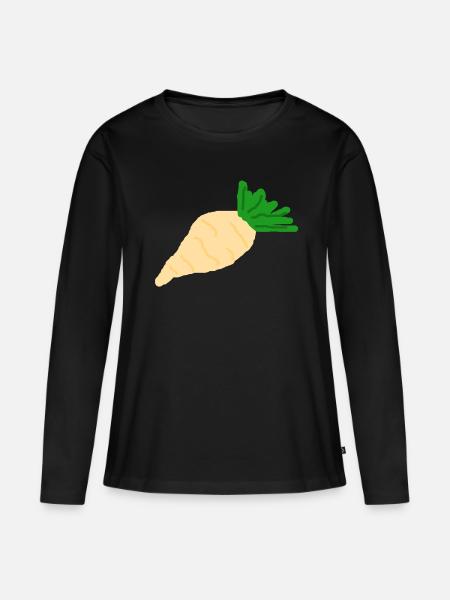 Rettich Zuckerrübe Wurzelgemüse - Frauen Premium Bio Langarmshirt - Schwarz