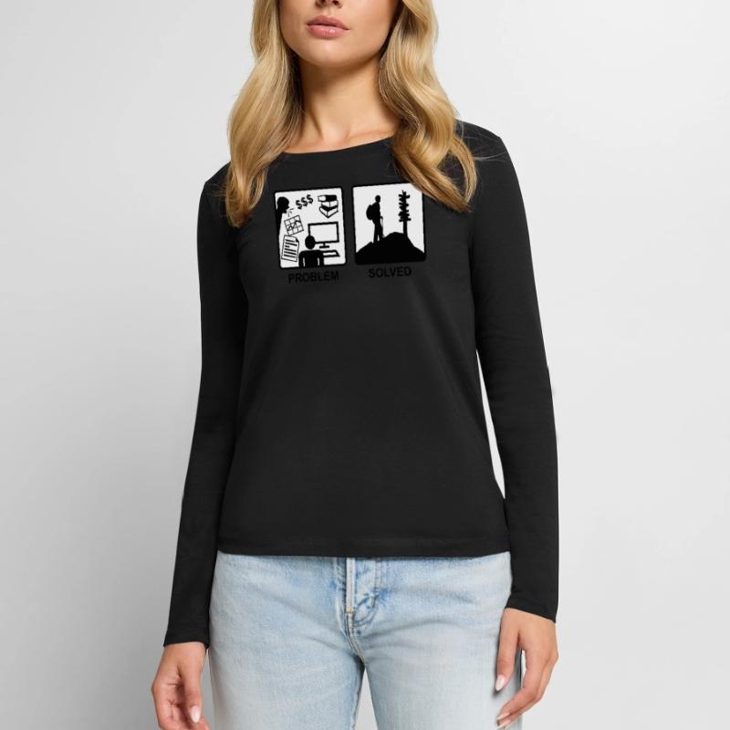Problem solved - Berg Wandern Frauen Premium Bio Langarmshirt
