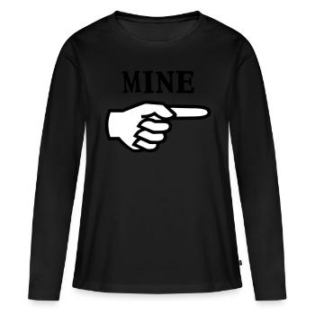 Mein - Hand Finger - T-shirt manches longues Premium bio Femme - noir - Devant - Julia (174cm)