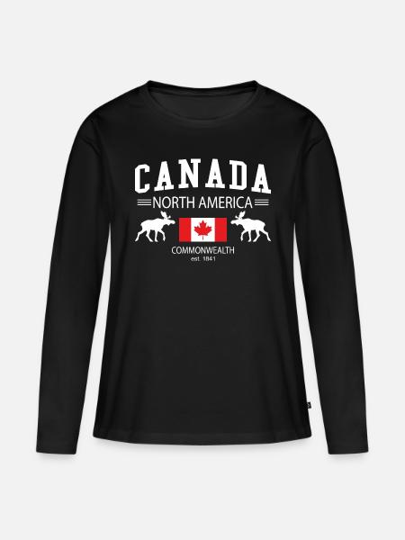 Canada - Frauen Premium Bio Langarmshirt - Schwarz