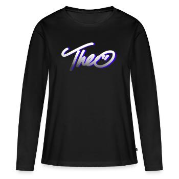 theo graffiti schrift - T-shirt manches longues Premium bio Femme - noir - Devant - Julia (174cm)