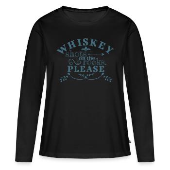 Whisky-Aufnahmen auf den Felsen - Frauen Premium Bio Langarmshirt - Schwarz - Vorne - Julia (174cm)