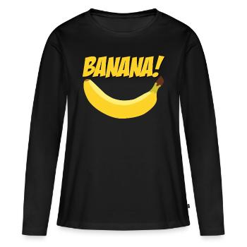 Banane banane - T-shirt manches longues Premium bio Femme - noir - Devant - Julia (174cm)
