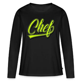 Chef Geschenkidee - Frauen Premium Bio Langarmshirt - Schwarz - Vorne - Julia (174cm)