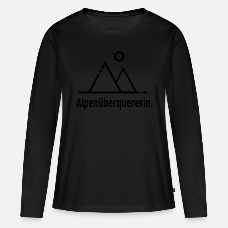 Alpenüberquererin - Frauen Premium Bio Langarmshirt - Schwarz