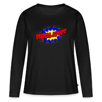 papperlapapp - T-shirt manches longues Premium bio Femme - noir - Devant - Julia (174cm)