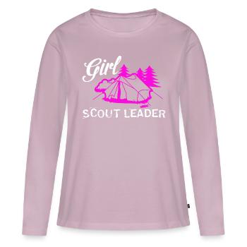 scout - T-shirt manches longues Premium bio Femme - rose poudré - Devant - Julia (174cm)
