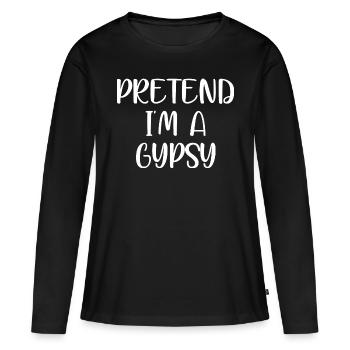 faire semblant d’être un gitan - T-shirt manches longues Premium bio Femme - noir - Devant - Julia (174cm)