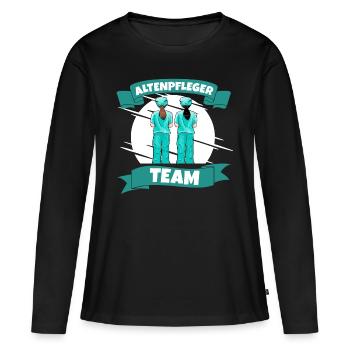 Altenpfleger team - Frauen Premium Bio Langarmshirt - Schwarz - Vorne - Julia (174cm)