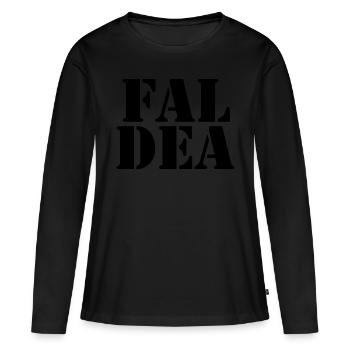 Langue frison Langue frison - T-shirt manches longues Premium bio Femme - noir - Devant - Julia (174cm)