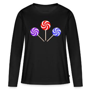 Sucette - T-shirt manches longues Premium bio Femme - noir - Devant - Julia (174cm)