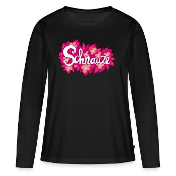 Schnauze – Spruch Shirt Geschenkidee für Impulsive - Frauen Premium Bio Langarmshirt - Schwarz - Vorne - Julia (174cm)