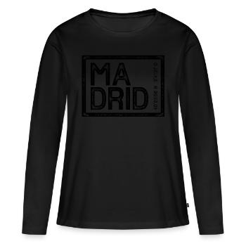 MADRID - T-shirt manches longues Premium bio Femme - noir - Devant - Julia (174cm)