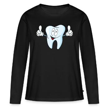 dent - T-shirt manches longues Premium bio Femme - noir - Devant - Julia (174cm)