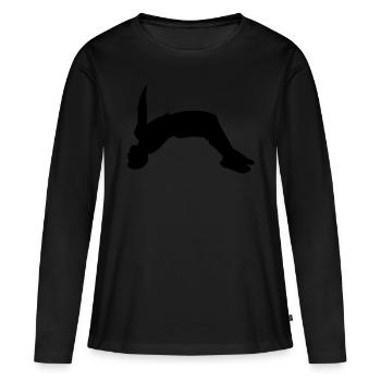 Backflip - T-shirt manches longues Premium bio Femme - noir - Devant - Julia (174cm)