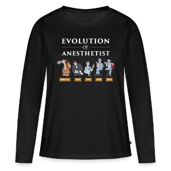 Evolution de l'anesthésiste - T-shirt manches longues Premium bio Femme - noir - Devant - Julia (174cm)