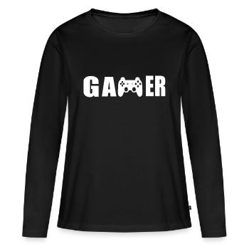 Gamer Gaming Gaming Gaming Gaming Gamer Gamer Zock - Frauen Premium Bio Langarmshirt - Schwarz - Vorne - Julia (174cm)