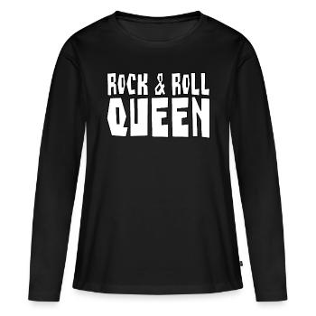 Rock & Roll Queen - Rock 'n' Roll Queen - Frauen Premium Bio Langarmshirt - Schwarz - Vorne - Julia (174cm)