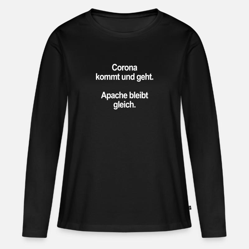 Corona oder Apache zweinullsieben - Frauen Premium Bio Langarmshirt - Schwarz