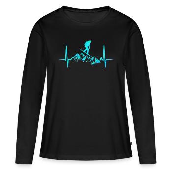 Snowboarder Snowboard ECG - T-shirt manches longues Premium bio Femme - noir - Devant - Julia (174cm)