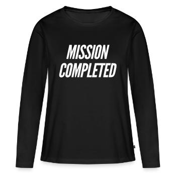 Mission accomplie - T-shirt manches longues Premium bio Femme - noir - Devant - Julia (174cm)