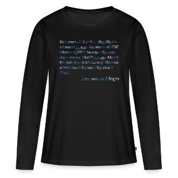 Munich bleu blanc - T-shirt manches longues Premium bio Femme - noir - Devant - Julia (174cm)