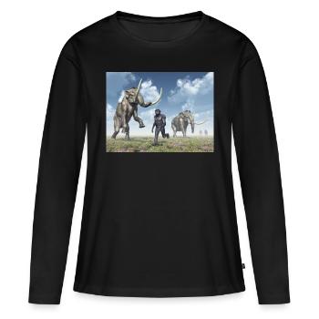 Mammouths et Homo Habilis - T-shirt manches longues Premium bio Femme - noir - Devant - Julia (174cm)