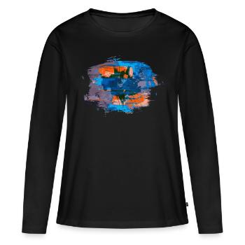 abstraction - T-shirt manches longues Premium bio Femme - noir - Devant - Julia (174cm)