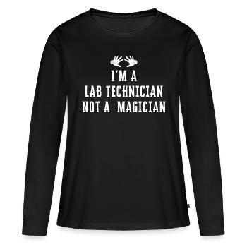 Ich bin ein LAB TECHNICIAN Kein Magier - Lab Tech - Frauen Premium Bio Langarmshirt - Schwarz - Vorne - Julia (174cm)