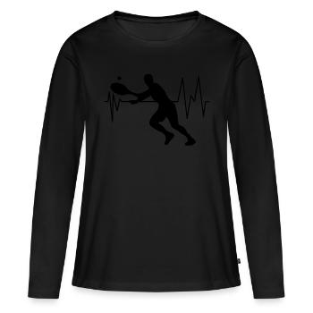 tennis player - Women's Premium Organic Long Sleeve Shirt - black - Front - Julia (174cm)