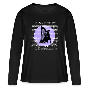 Melodien der Harfe - Frauen Premium Bio Langarmshirt - Schwarz - Vorne - Julia (174cm)