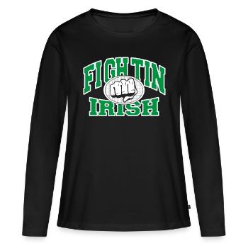 Fighting Irish - Women's Premium Organic Long Sleeve Shirt - black - Front - Julia (174cm)